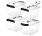 4 Pack Plastic Storage Bins with Lids and Handles, Clear Plastic Latching Storage Box, Stackable Storage Containers for Organization, 5 Quart